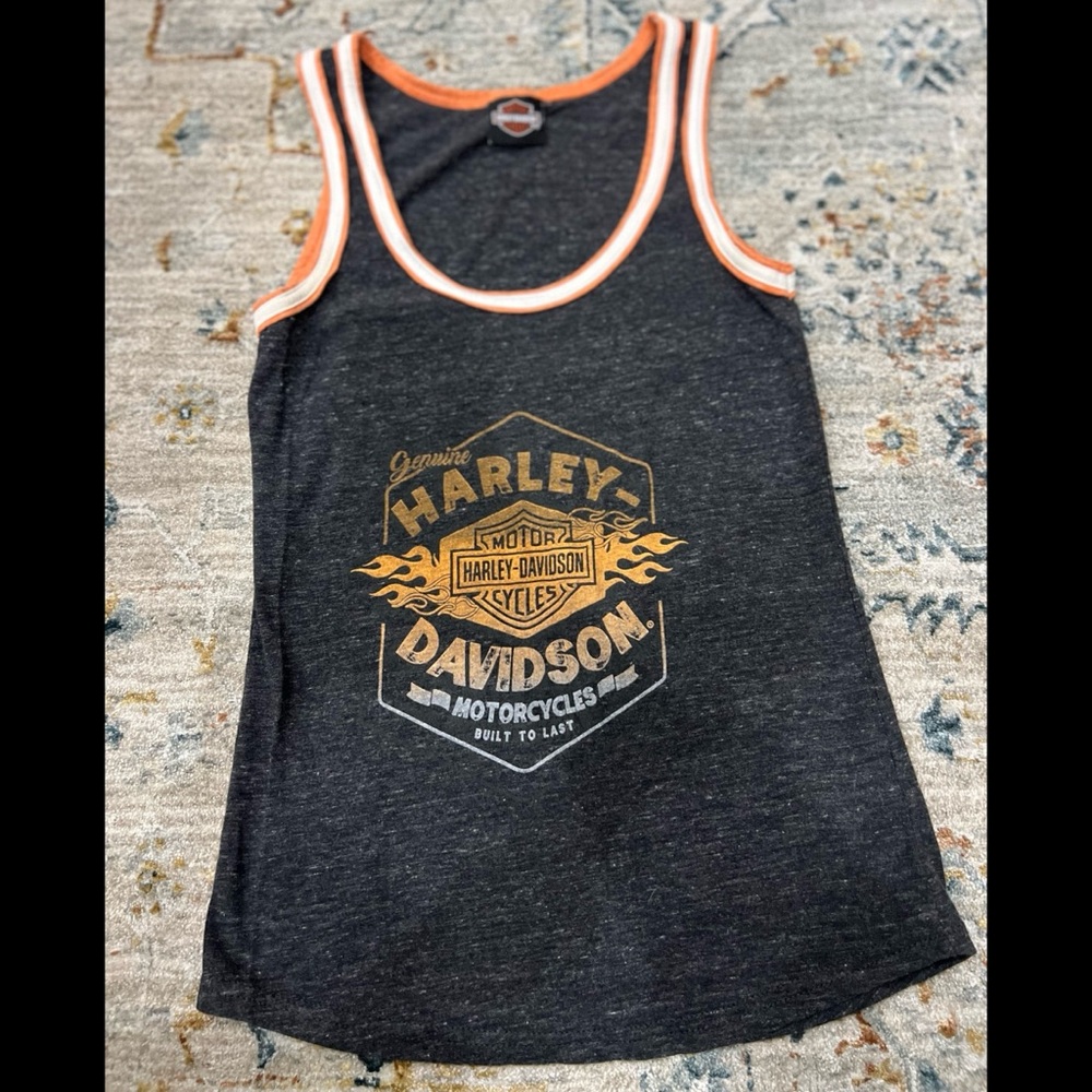 Harley-Davidson Charcoal Tank with Orange Accents